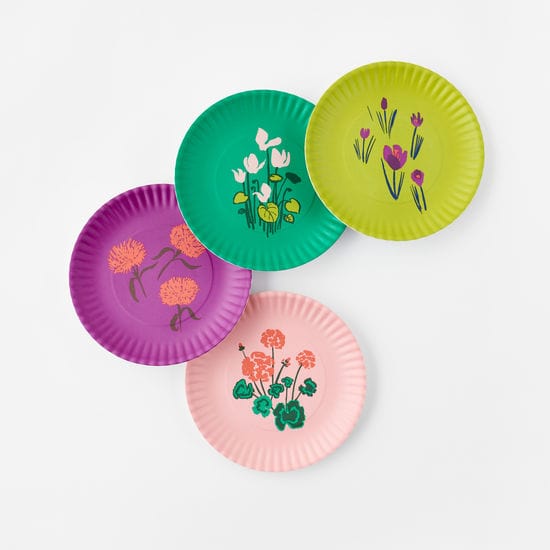 180 Degrees 180 Degrees Les Fleurs "Paper" Plates, Set of 4 - Little Miss Muffin Children & Home