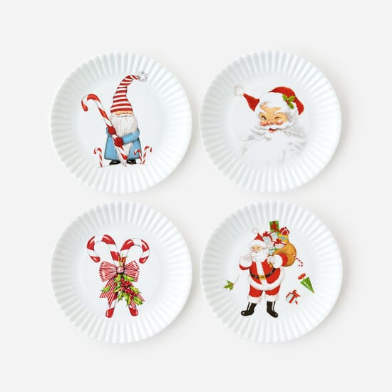 180 Degrees 180 Degrees Christmas Appetizer Plates, Set of 4 - Little Miss Muffin Children & Home