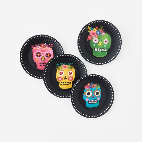 180 Degrees 180 Degrees Melamine Sugar Skull Plates, Assorted Set of 4 - Little Miss Muffin Children & Home