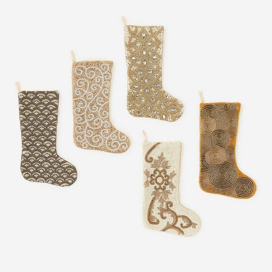 180 Degrees 180 Degrees 22" Fabric Beaded Stocking, 5 Styles Available - Little Miss Muffin Children & Home