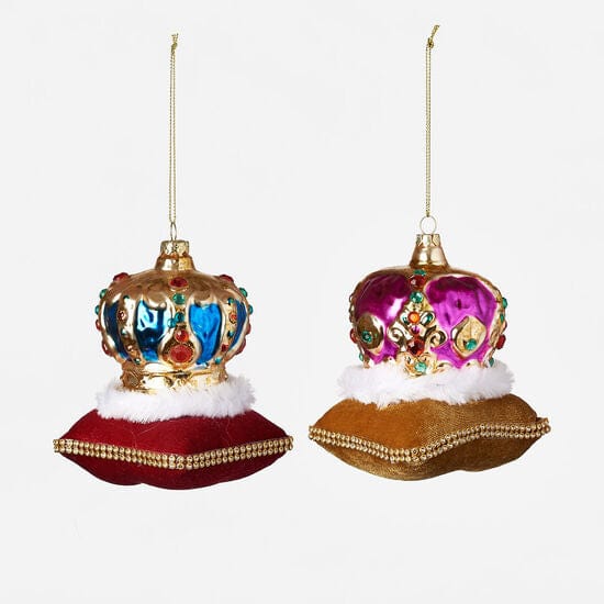 180 Degrees 180 Degrees 4" Glass Crown Ornament, 2 Styles Available - Little Miss Muffin Children & Home