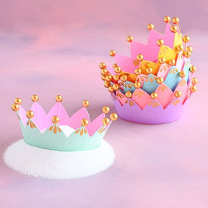 180 Degrees 8" Papermache Patisserie Crown, 6 Colors Available