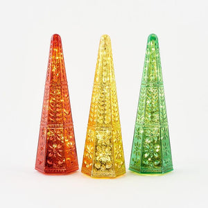 180 Degrees 18.5" Glass Faceted Lighted Tree, 3 Colors Available