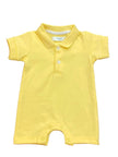 Jacob Short Sleeve Polo Romper in Yellow