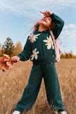 Jasper Printed Green Flare Pants