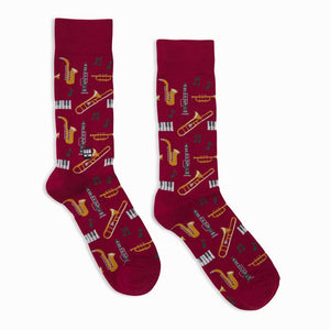 Bonfolk Jazz Maroon Socks