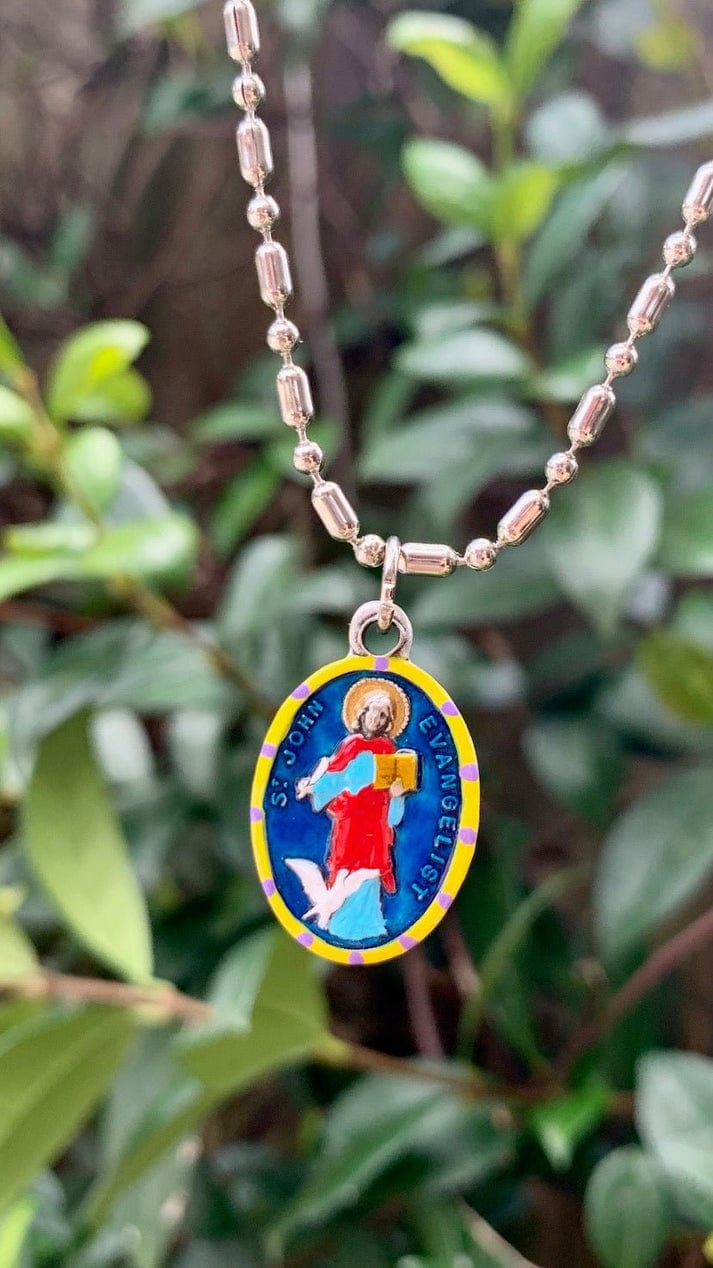 St John the Evangelist Hand Painted Medal