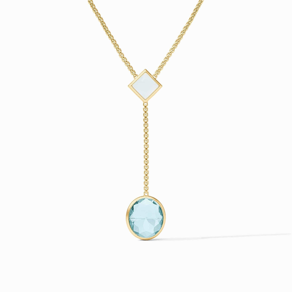 Julie Vos Jolie Lariat Necklace with Aquamarine Blue - Little Miss Muffin Children & Home