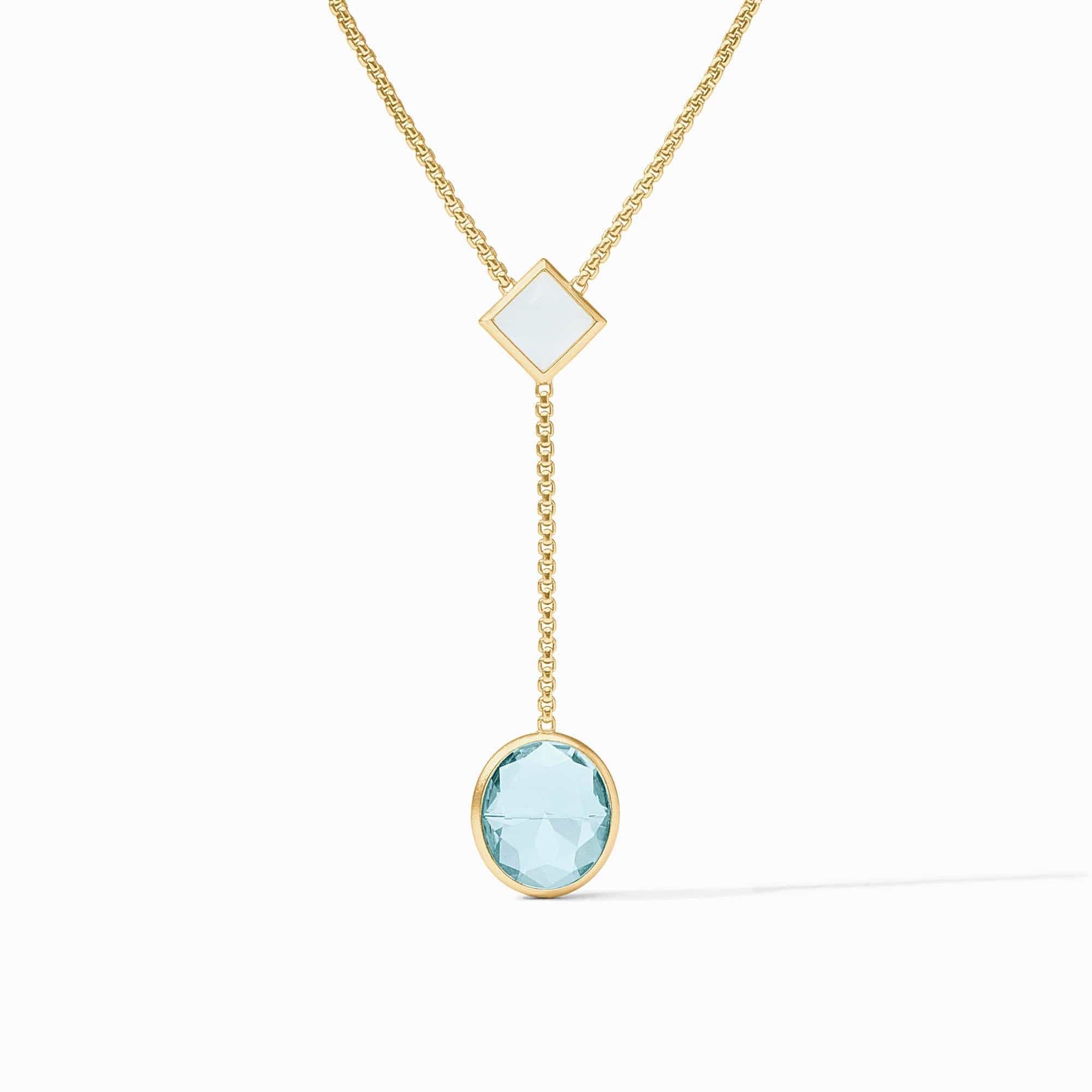 Julie Vos Jolie Lariat Necklace with Aquamarine Blue - Little Miss Muffin Children & Home