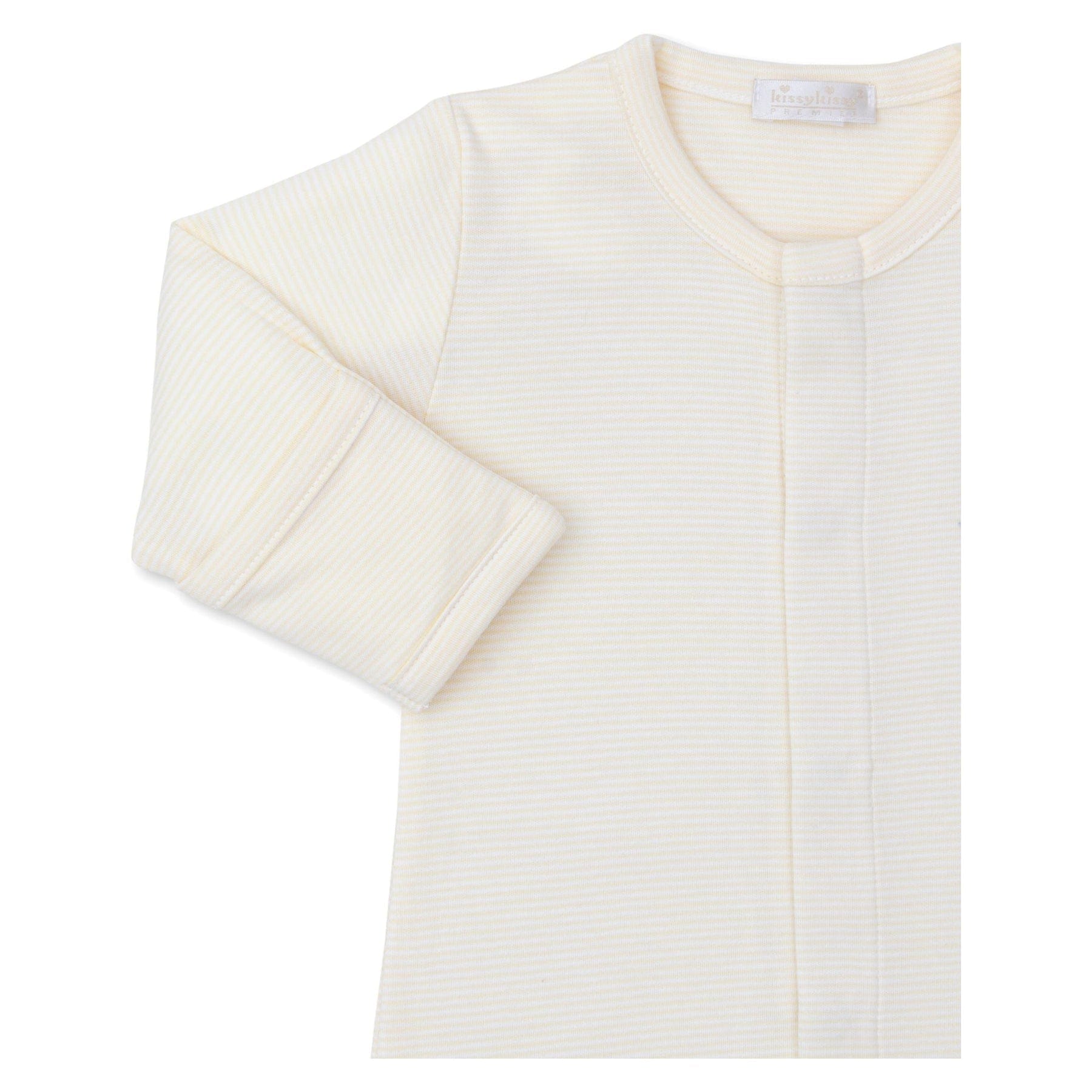 Kissy Kissy Kissy Kissy Convertible Gown with Hand Embroidered Premier Duckling, Yellow Stripe - Little Miss Muffin Children & Home