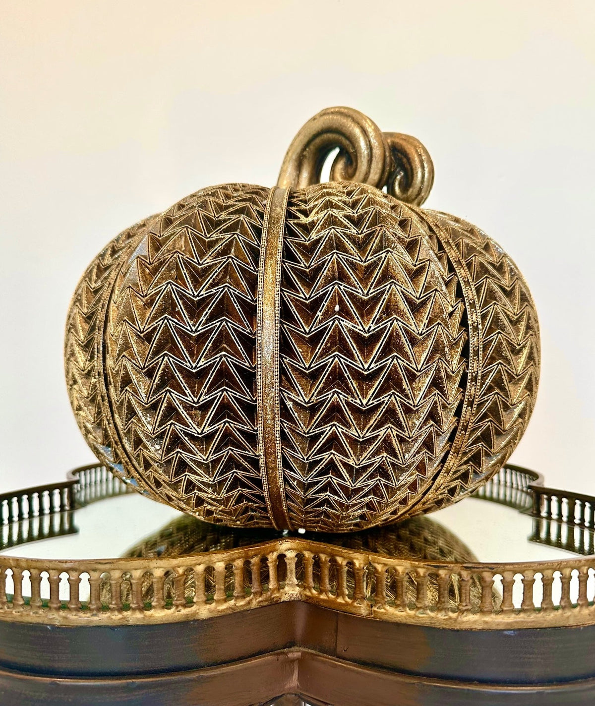 K&k Interiors K&K Interiors Antique Gold Textured Pumpkin - Little Miss Muffin Children & Home