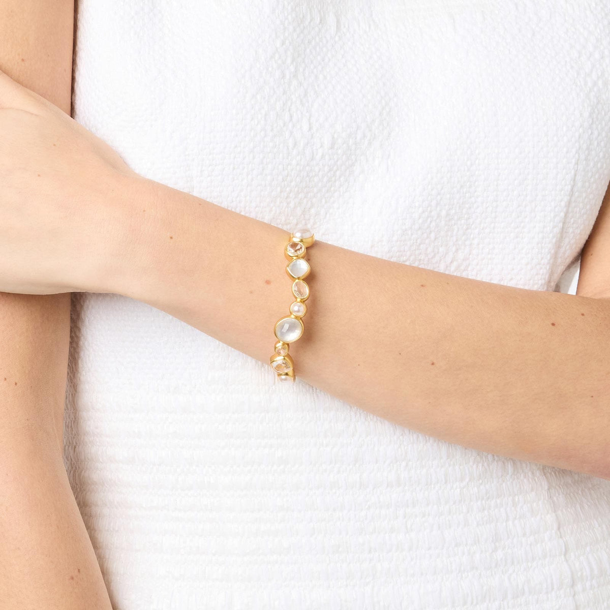 Julie Vos Julie Vos Kaleidoscope Hinge Bangle with Iridescent Clear Crystal Stones - Little Miss Muffin Children & Home