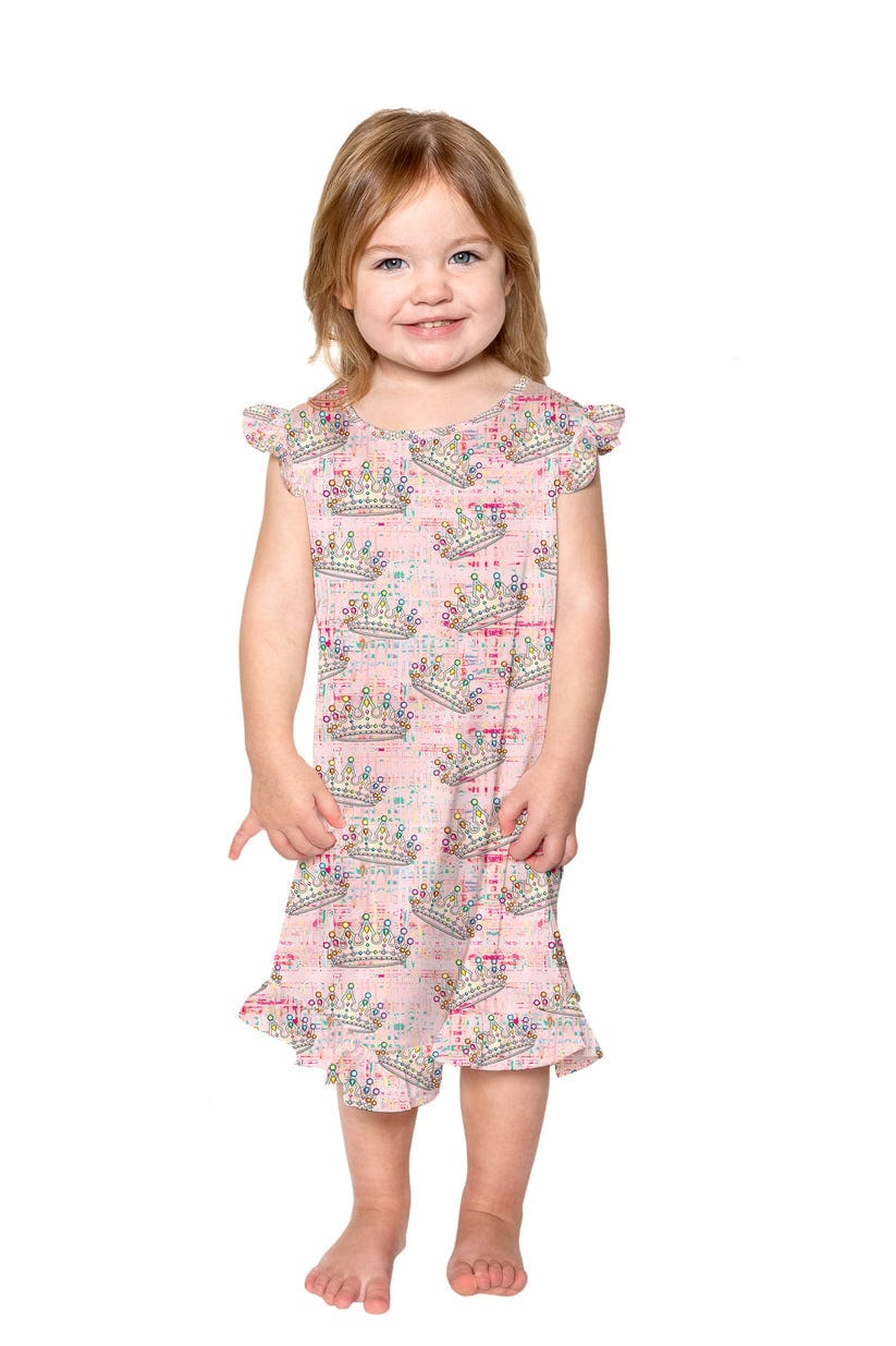 Sunshine Society Sunshine Society Kids Crown Jewel Silky Dress - Little Miss Muffin Children & Home