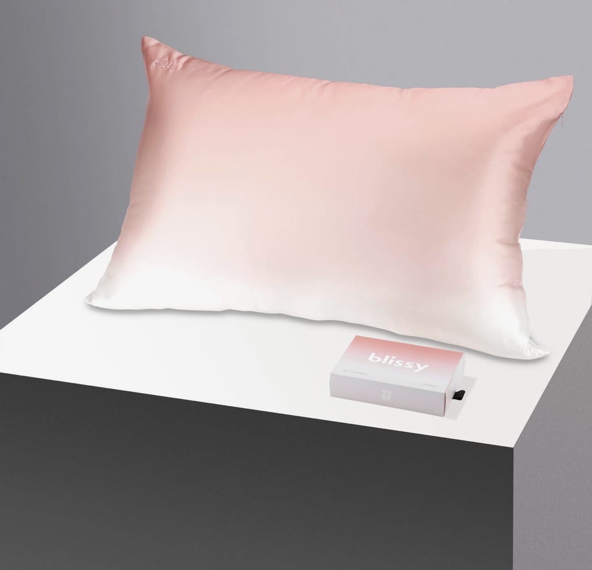 King-Sized Rose Gold Ombre Silk Pillowcase