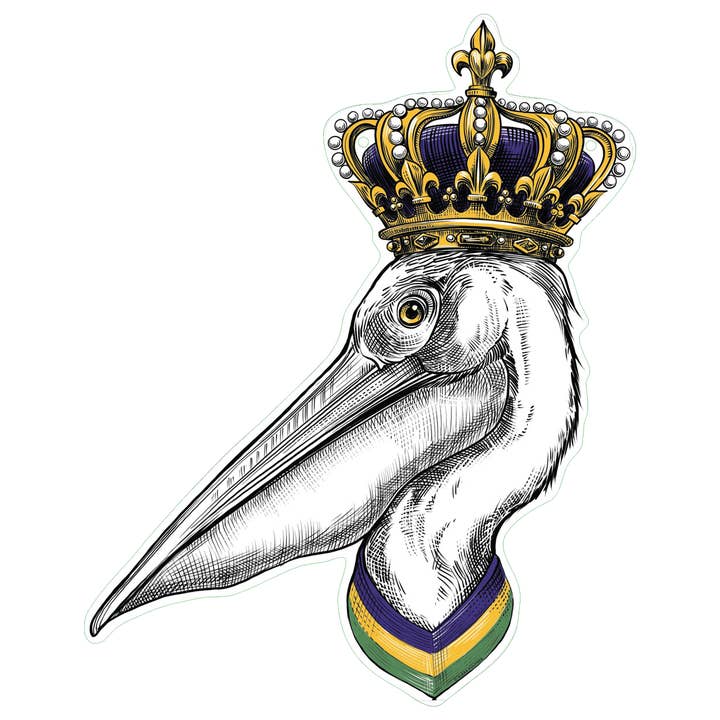 King Pelican Mardi Gras Door Sign