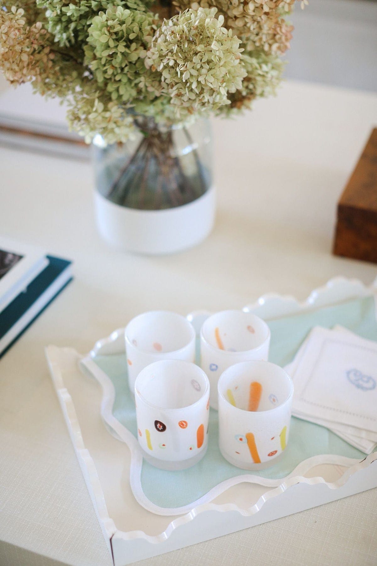 Abigail's Home Decor Torcello Mille Fiori/Stripes Tumbler, White - Little Miss Muffin Children & Home