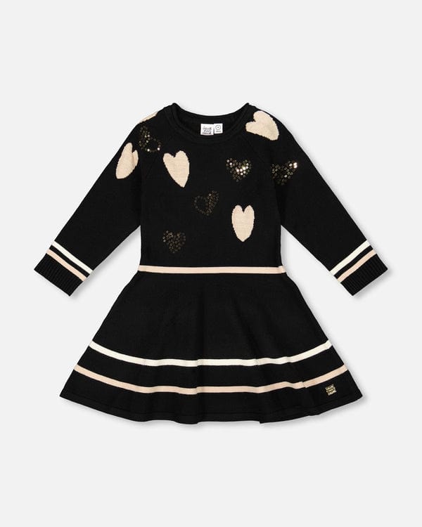heart knit dress Anthracite Knit Dress