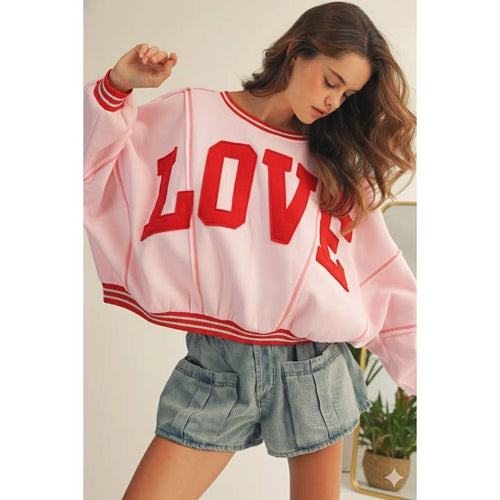 LOVE Letter Sweatshirt in Pink