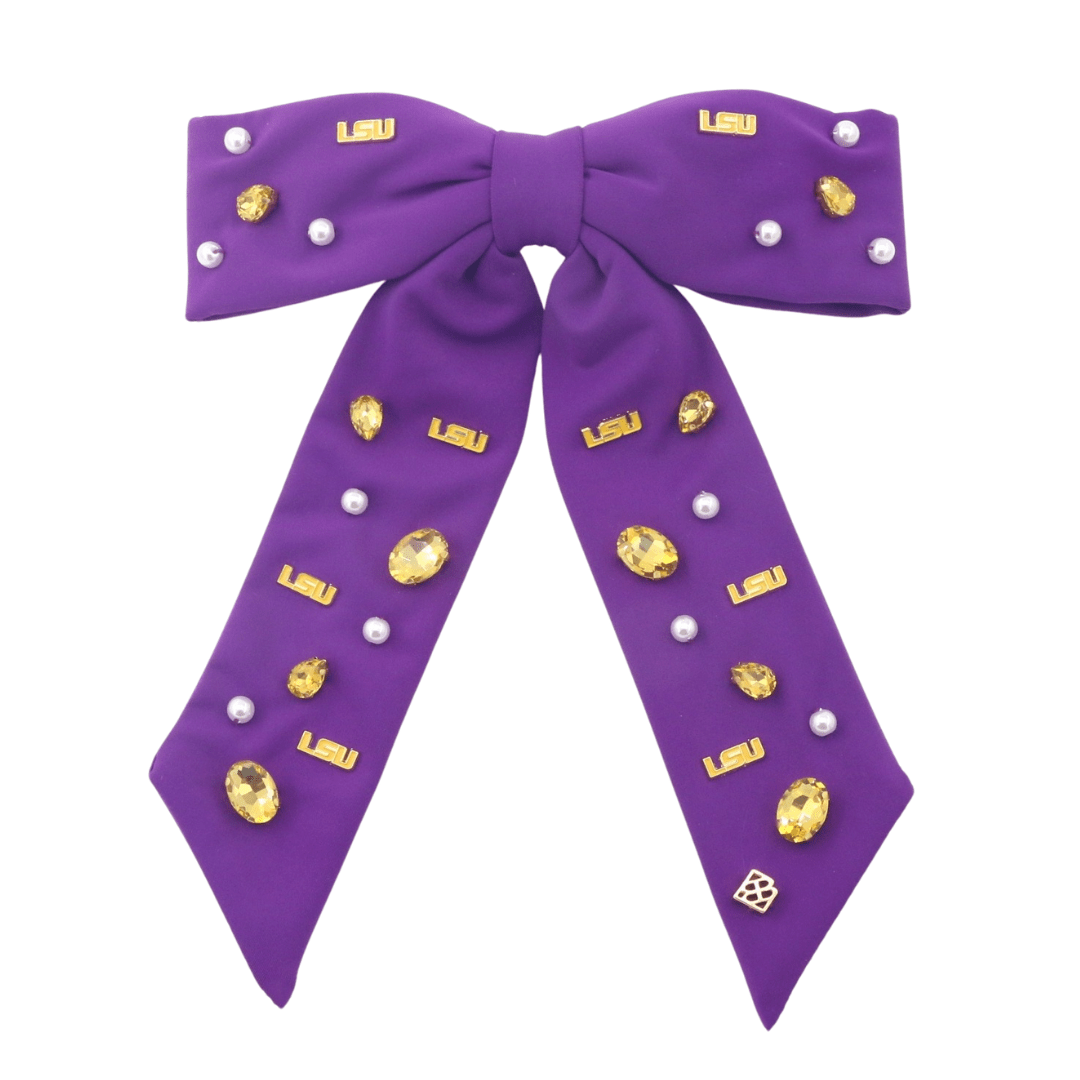 Brianna Cannon Wholesale Brianna Cannon LSU Purple Bow Barrette - Little Miss Muffin Children & Home