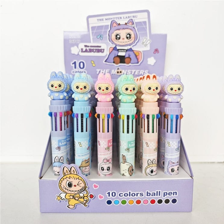 Labubu Cartoon Ballpoint Pen with 6 Ink Colors