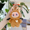 Labubu Cartoon Soft Vinyl Plush Doll Keychain with Wings brown