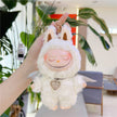 Labubu Cartoon Soft Vinyl Plush Doll Keychain with Wings white