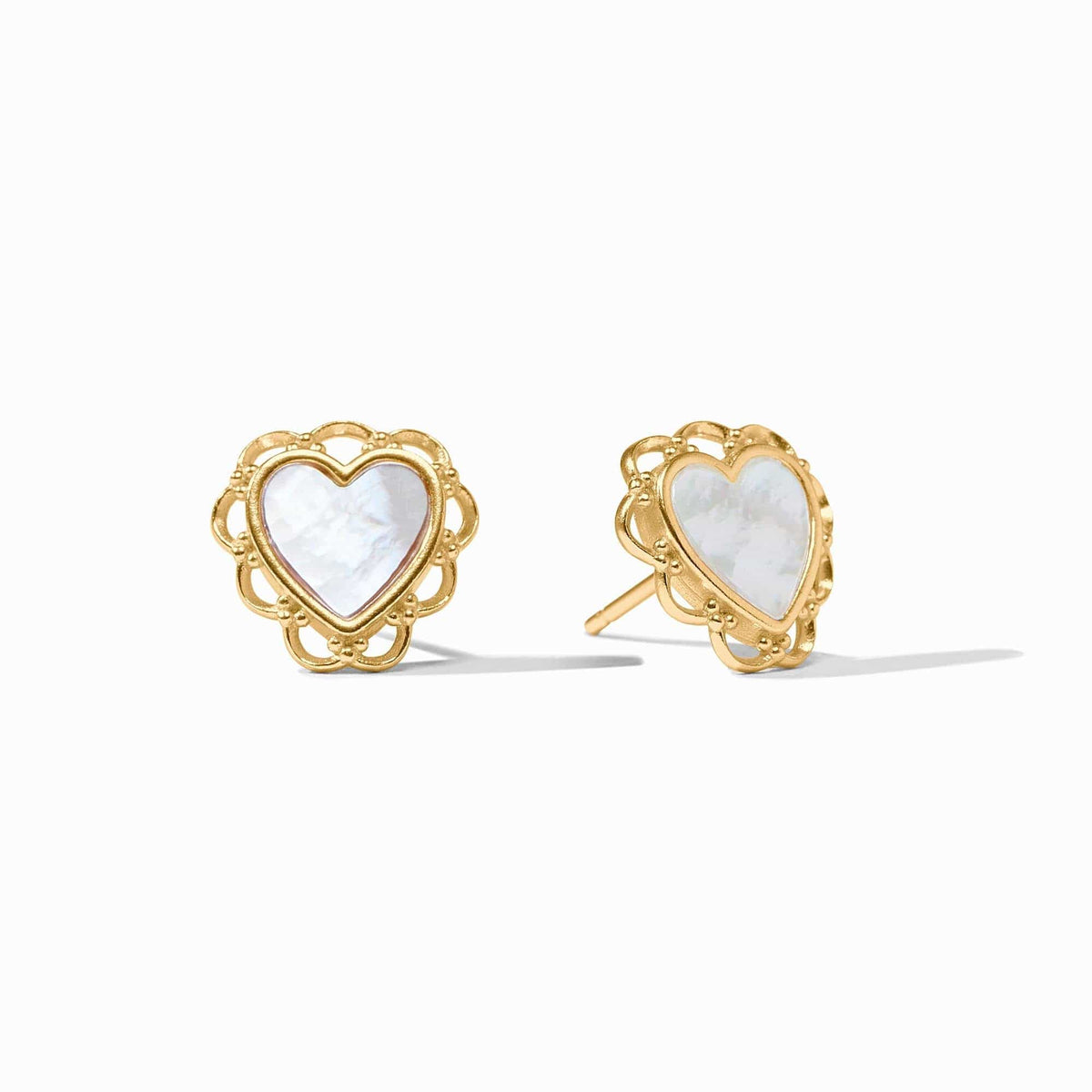 Julie Vos Lace Heart Stud with Mother of Pearl - Little Miss Muffin Children & Home
