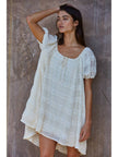 Lace Striped Baby Doll Dress