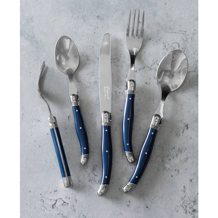 Laguiole 20pc 18/10 SS Connoisseur Flatware Set with Navy
