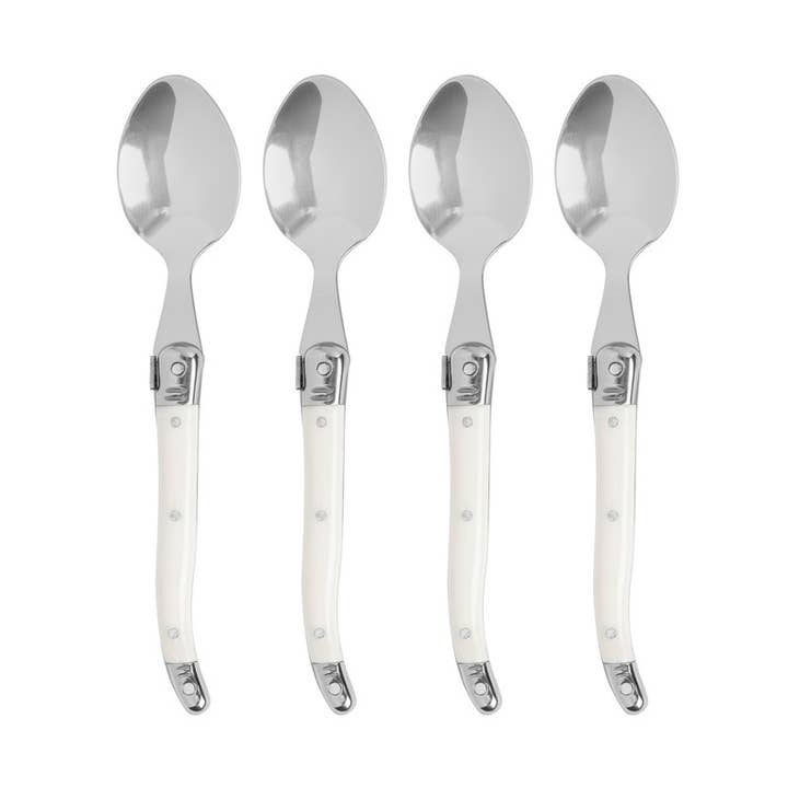 Laguiole 4pc Coffee Spoons with Faux Ivory Handle