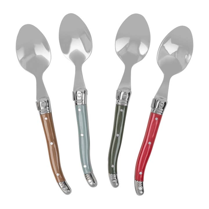 Laguiole 4pc Coffee Spoons with Holly Berry Handle