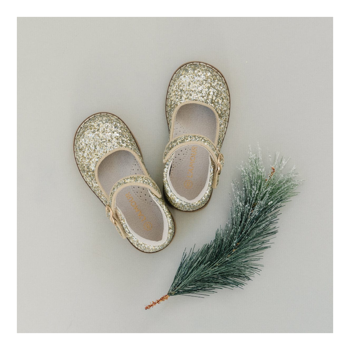 L'Amour Shoes L'Amour Natasha Glitter Mary Jane in Glitter Champagne - Little Miss Muffin Children & Home