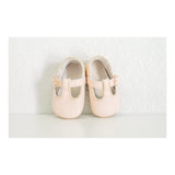 L'Amour Baby Girl Evie Mary Jane T-bar Crib Shoe in Blush Pink