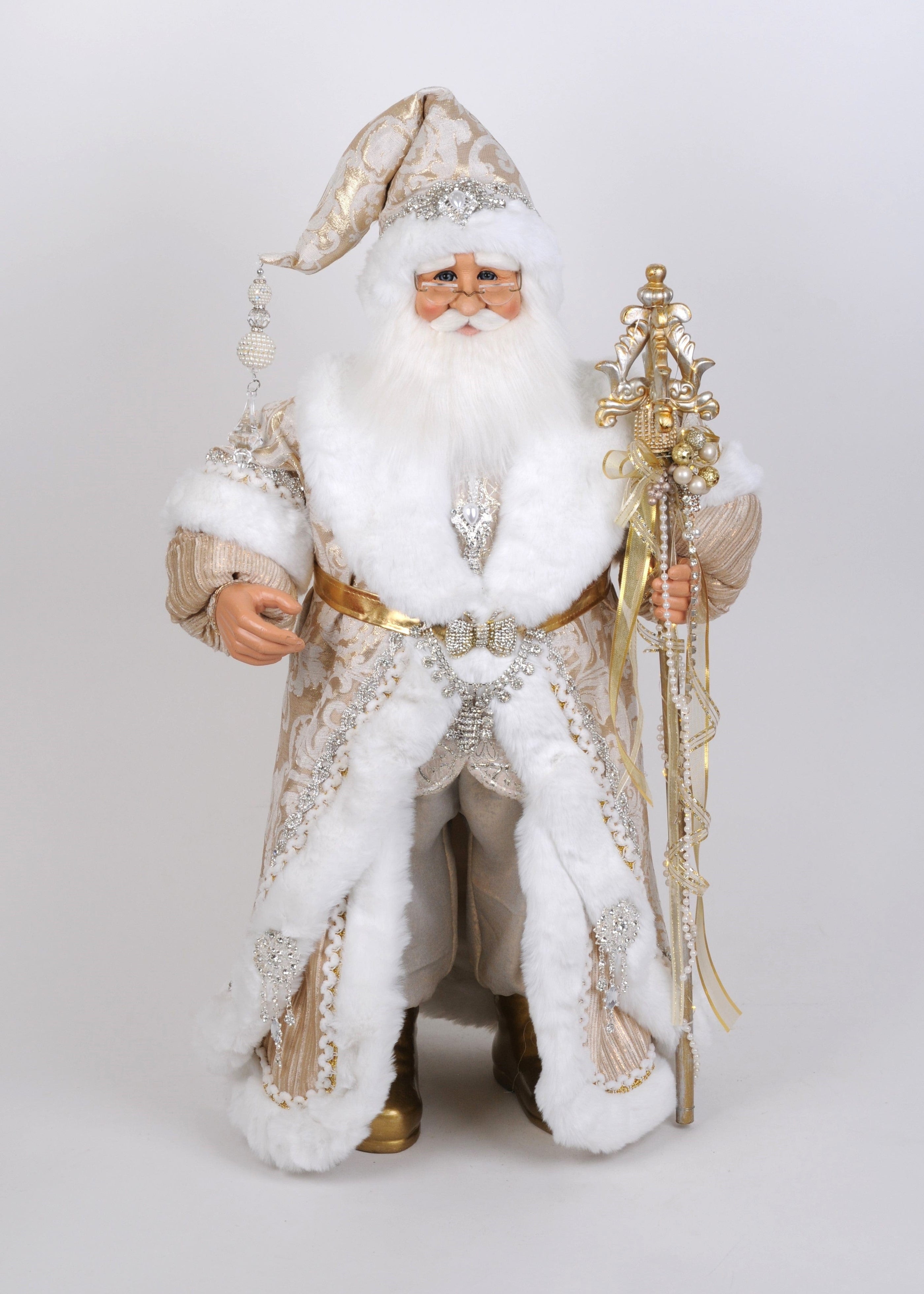 Lighted Gold Couture Santa