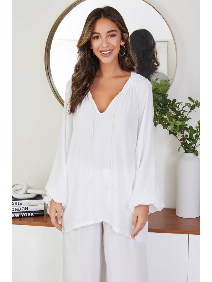 Lightweight Long Sleeve V-Neck Top