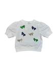 Lily Sequin Mardi Gras Bows Puffy Short Sleeve Top