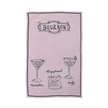 Linen Blend Tea Towel with Cocktail Recipes & Art
