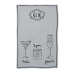 Linen Blend Tea Towel with Cocktail Recipes & Art