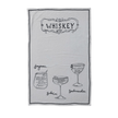 Linen Blend Tea Towel with Cocktail Recipes & Art