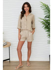 Linen Shorts in Earth Beige