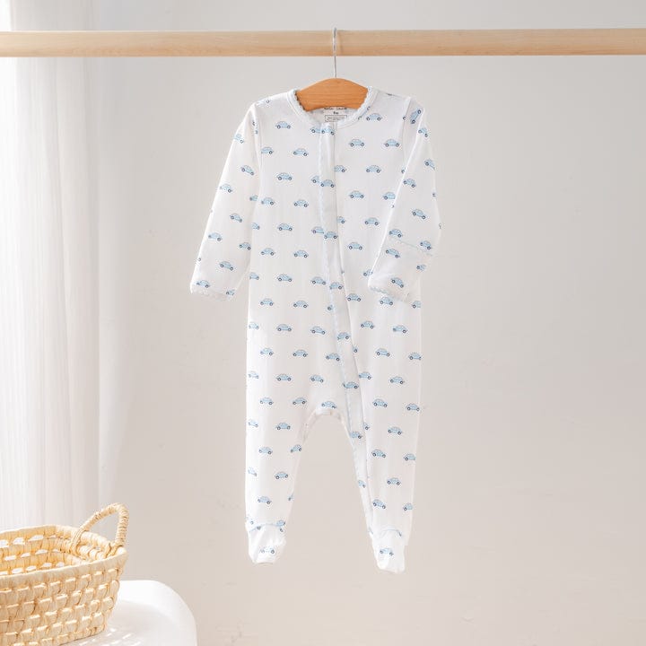 Little Blue Wheels Organic Cotton Baby Pajamas