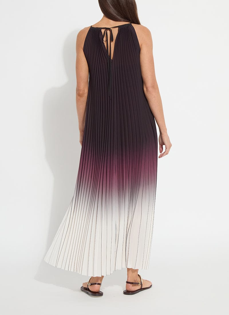 Lorena Pleated Chiffon Midi Dress in Red