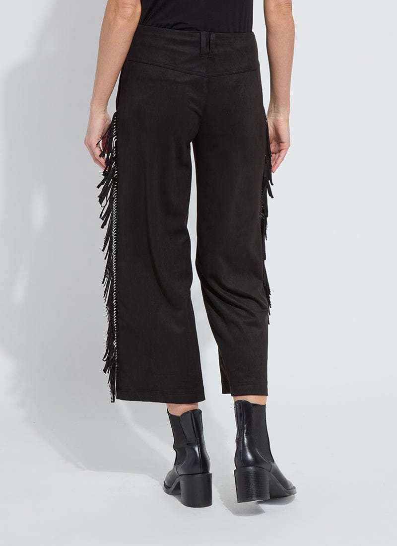 Lysse Cooper Fringe Wide Leg Crop Vegan Suede, Black - Little Miss Muffin Children & Home
