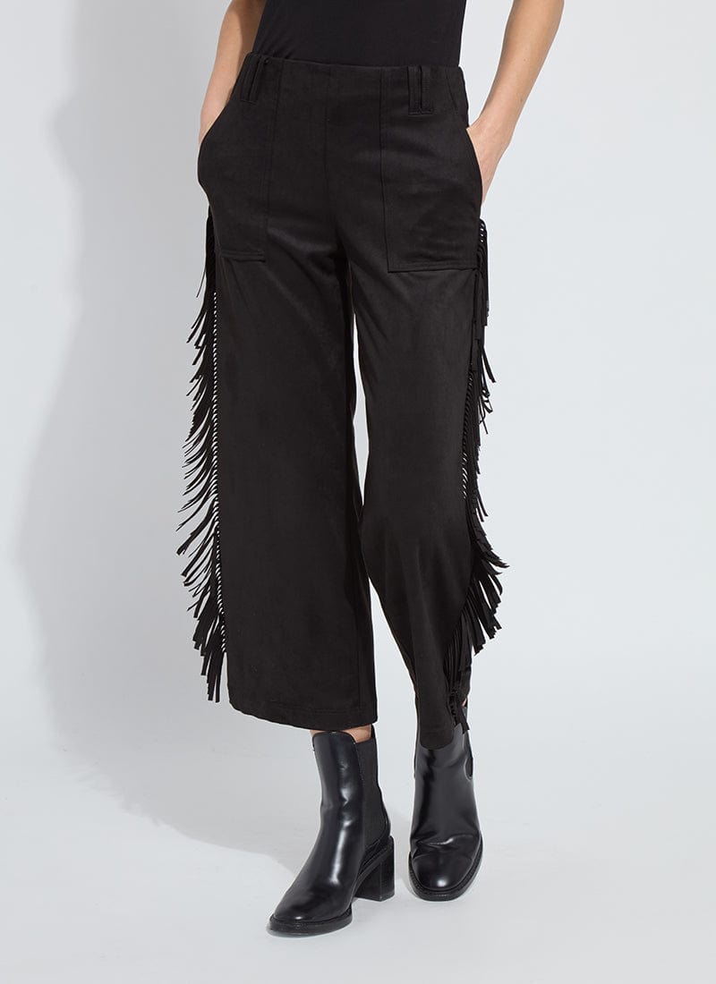 suede fringe cropped pants