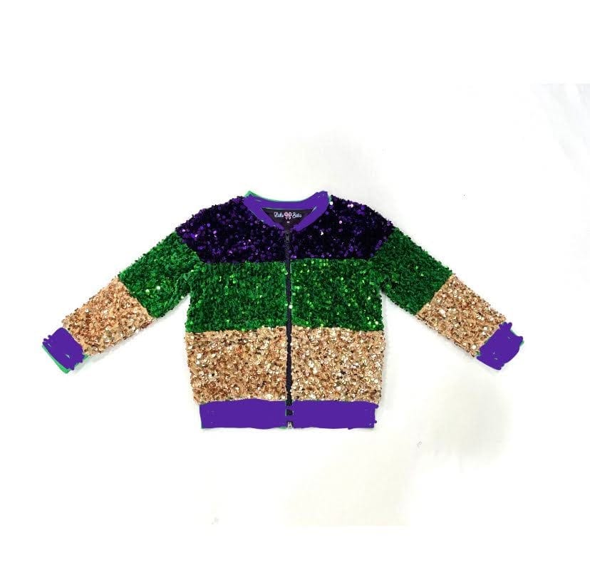 Lulu Bebe Lulu Bebe Mardi Gras Sequin Youth Jacket - Little Miss Muffin Children & Home