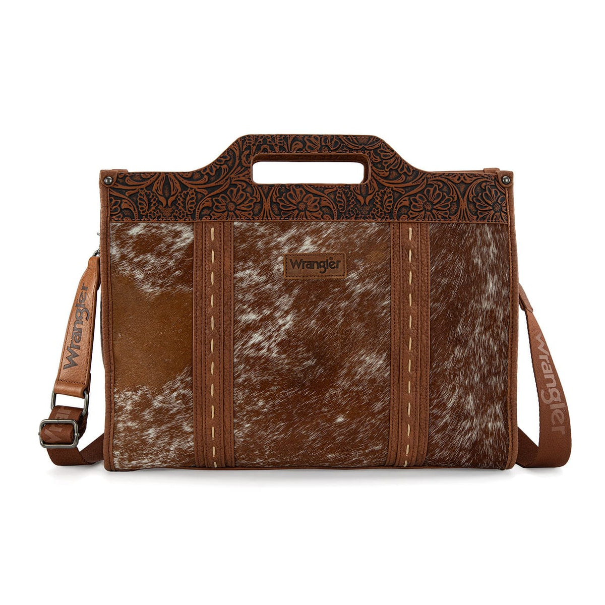 Brown Wrangler Genuine Cowhide Large Tote/Crossbody