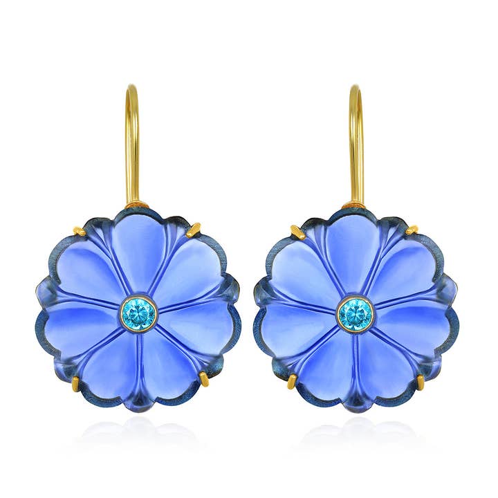 Magnolia Earring with Indigo