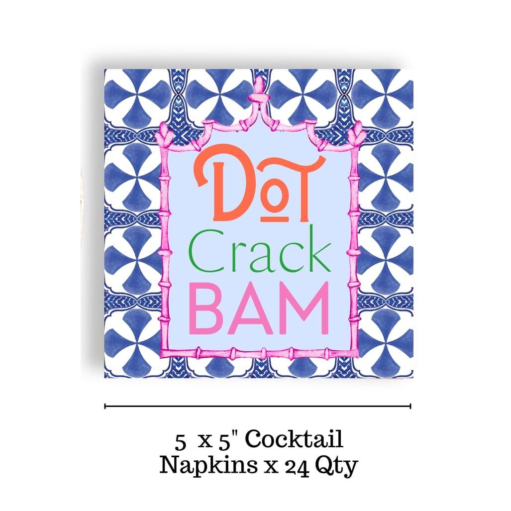 Mahjong Blue Tiles 24ct 3-ply Cocktail Napkins