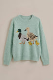 Mallard Duck Family Intarsia Knit Sweater
