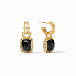 Julie Vos Julie Vos Marbella Hoop & Charm Earring with Obsidian Black Stones - Little Miss Muffin Children & Home